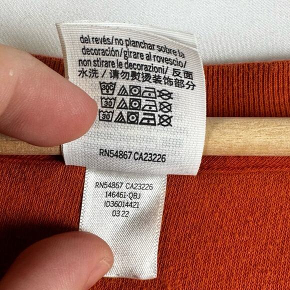 Victoria's Secret Pink Varsity Terry V-Neck Long Sleeve Orange Sweater Size XL - Picture 11 of 12